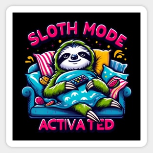 Sloth Mode Activated – Cute Funny Lazy Animal Pun Gift Sticker